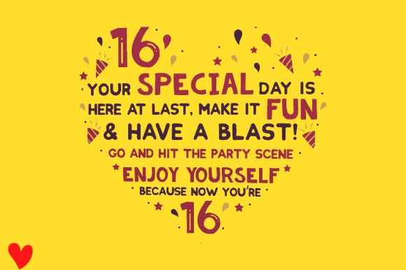 Reviewing the 16TH CARD SIXTEENTH BIRTHDAY Design